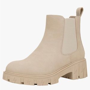 Jeossy Women's Chelsea Ankle Boots / Lug Sole Platform Elastic Slip-on Booties